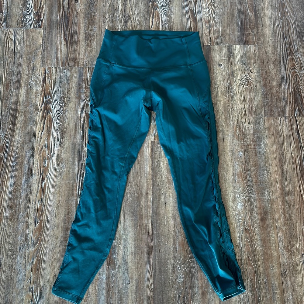 lululemon athletica Teal High-Rise Leggings with Side Lace Detail